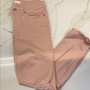 Lauren Conrad Blush Frayed Hem Ankle Jeans